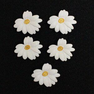 Five ( 5 ) Daisy Flower or Floral Button Covers or Dismantle for Art Projects